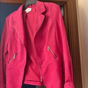 Vintage Vibrant Pink Suede Blazer
